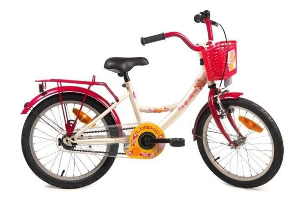 BIKE FUN KIDS LOLLIPOP MEISJESFIETS FUCHSIA/ROZE 12 INCH