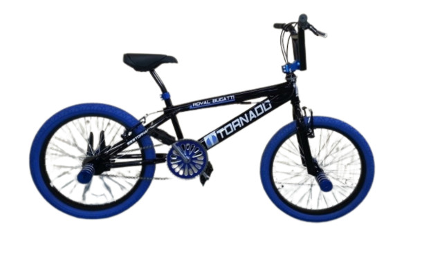 BMX FREESTYLE / CROSSFIETS BUGATTI TORNADO GLANS ZWART / BLAUW 20 INCH LIMITED EDITION