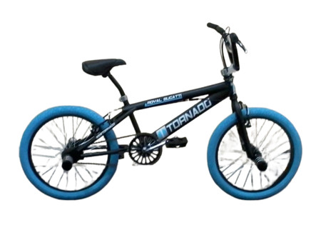 BMX FREESTYLE / CROSSFIETS BUGATTI TORNADO MAT ZWART / BLAUW 20 INCH LIMITED EDITION