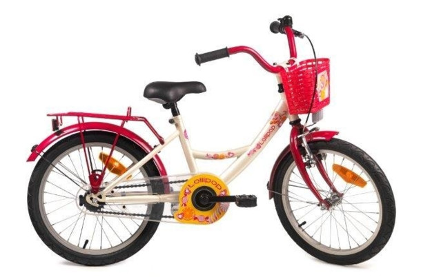 BIKE FUN KIDS LOLLIPOP MEISJESFIETS WIT/ROOD 16 INCH