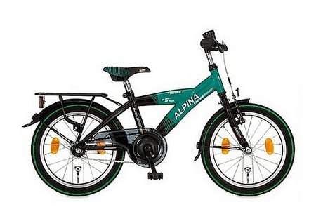 ALPINA YABBER JONGENSFIETS 16 INCH JUNGLE GREEN - JET BLACK