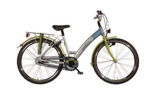 MAX2BIKE SKYLINE ZILVER / GROEN / BLAUW 26 INCH 3 VERSNELLINGEN